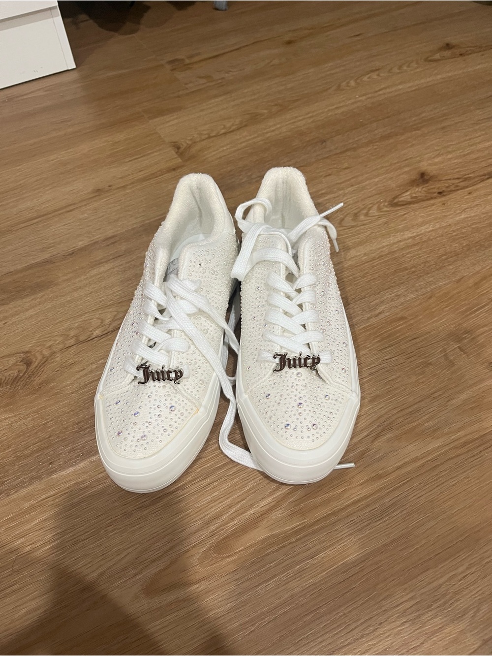Juicy Couture White Crystal-Embellished Women's Sneakers